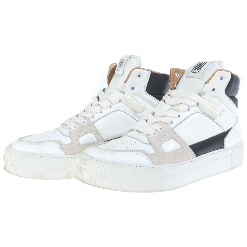 ami paris(アミパリス) Mid Top ADC Sneakers SMOOTH LEATHER USN415.858 ハイカットスニーカー ホワイト