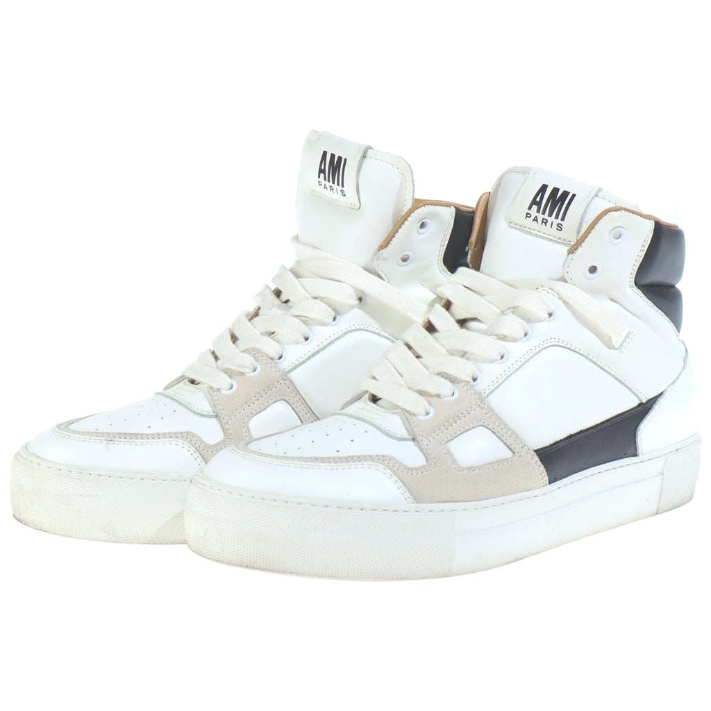 ami paris(アミパリス) Mid Top ADC Sneakers SMOOTH LEATHER USN415.858 ハイカットスニーカー ホワイト