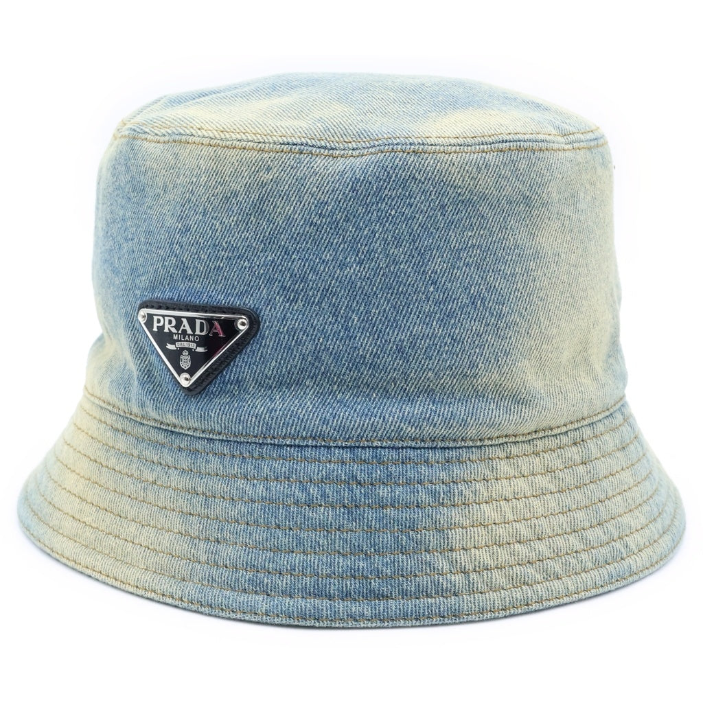 PRADA(プラダ) 22SS デニム 三角プレート 2HC137 12K1 ハット インディゴ