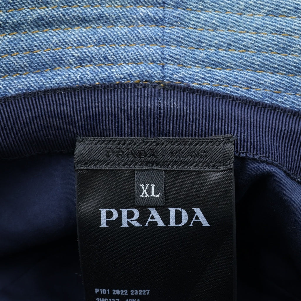 PRADA(プラダ) 22SS デニム 三角プレート 2HC137 12K1 ハット インディゴ