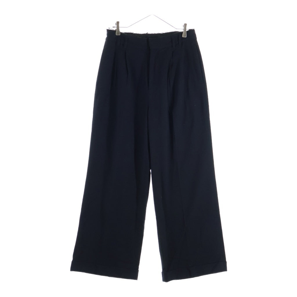 BED J.W. FORD(ベッドフォード) TWO TUCK PANT シルクコットン ネップ スラックス ブラック