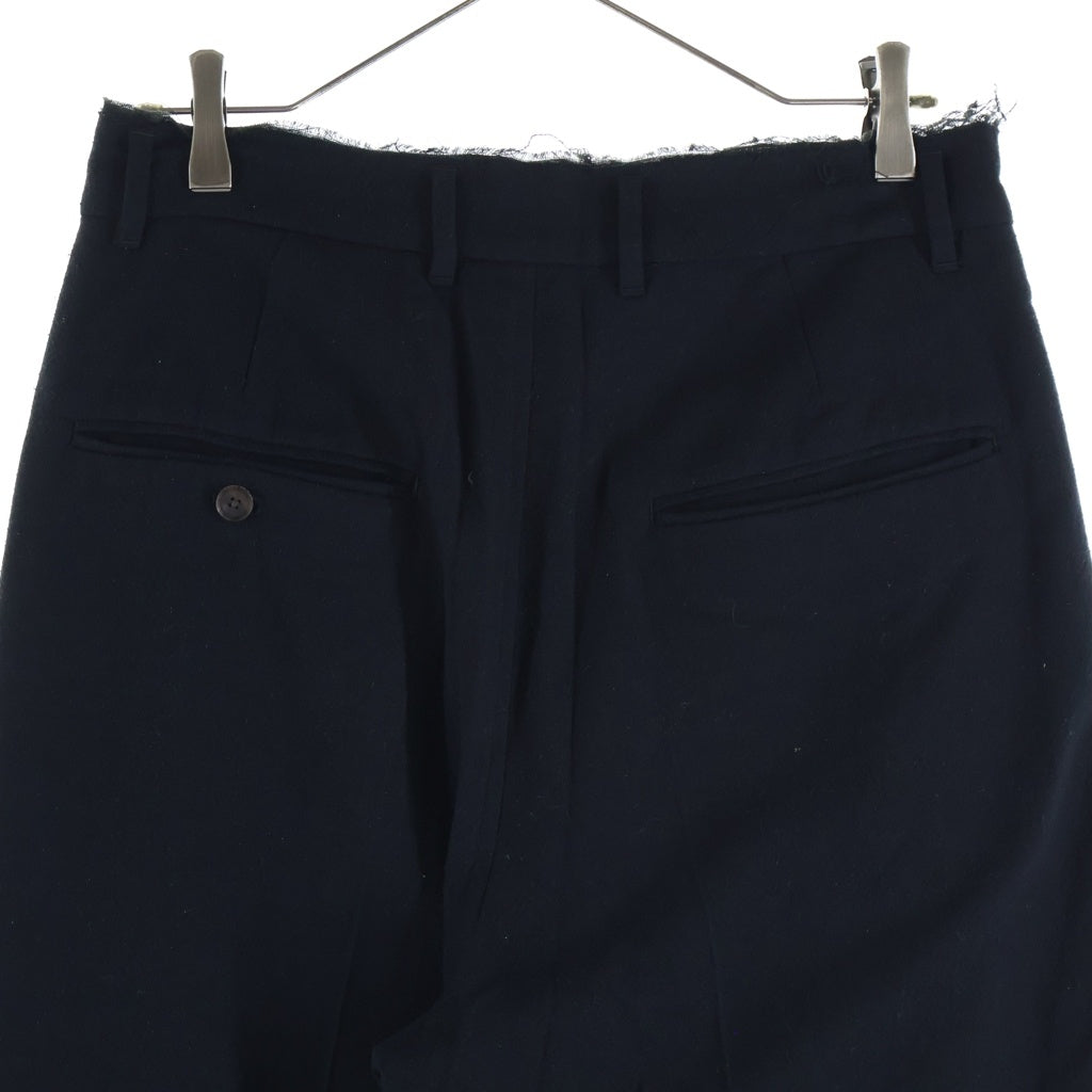 BED J.W. FORD(ベッドフォード) TWO TUCK PANT シルクコットン ネップ スラックス ブラック