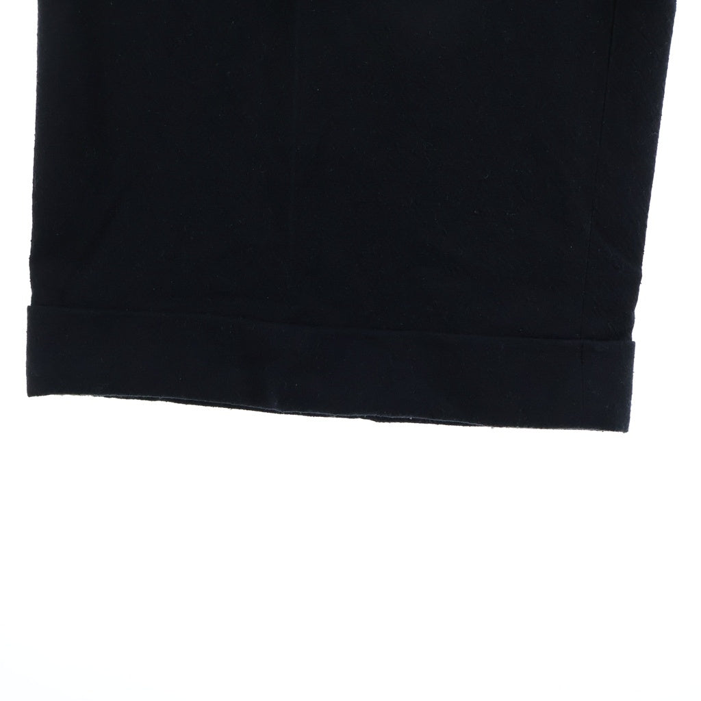 BED J.W. FORD(ベッドフォード) TWO TUCK PANT シルクコットン ネップ スラックス ブラック