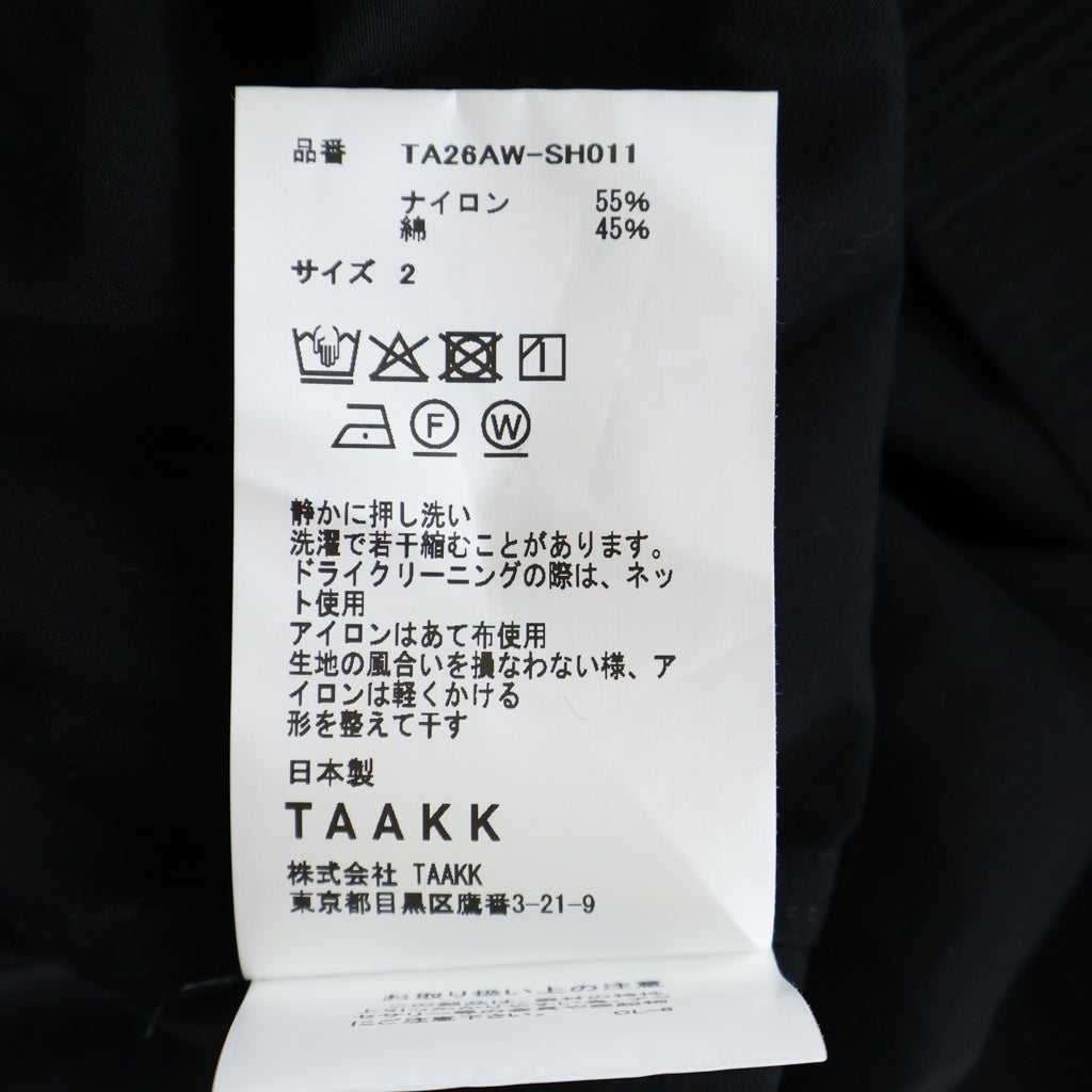 TAAKK(ターク) 26SS MA-1 SHIRT ナイロンコットン グラデーション TA26AW-SH011 ジャケット ブラック
