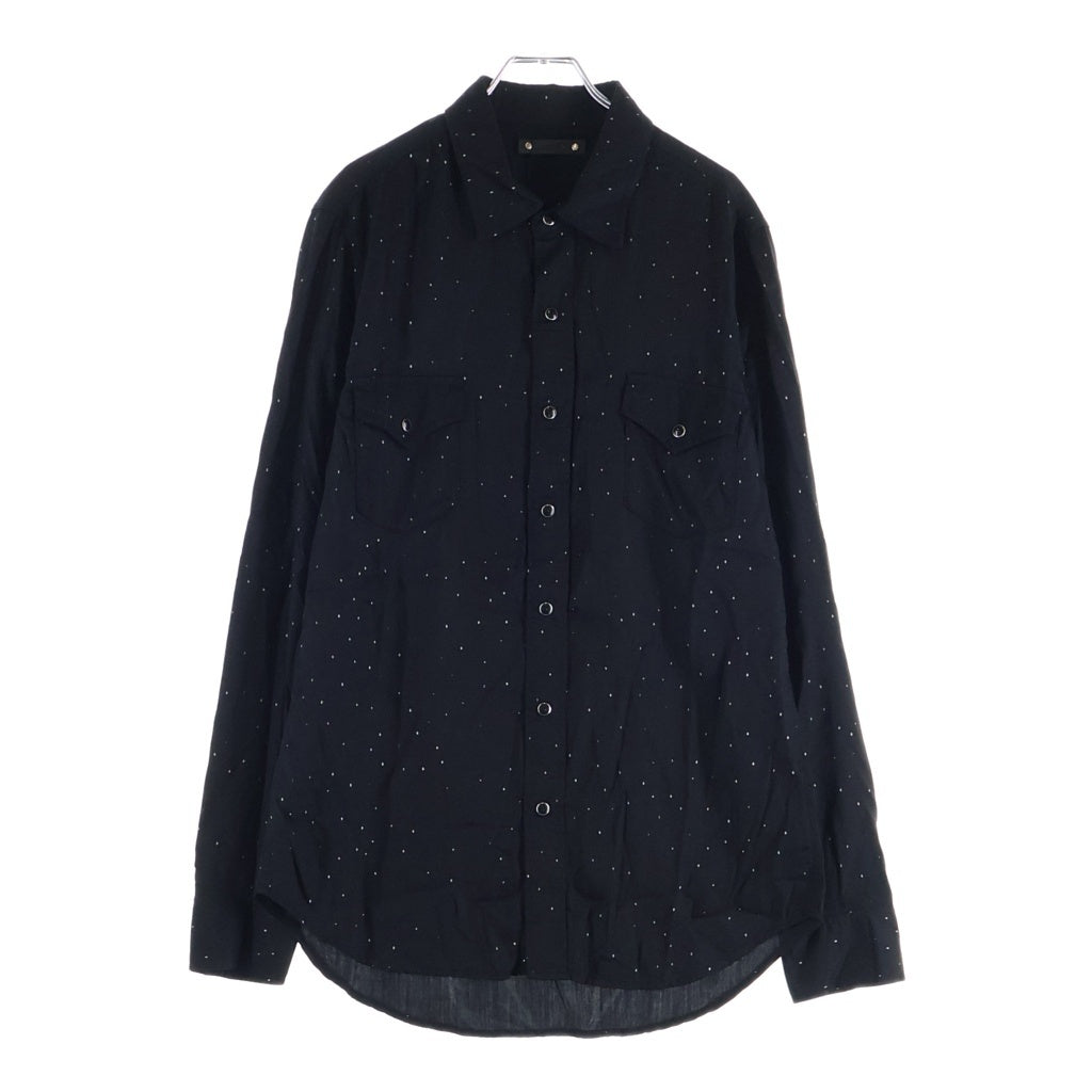MINEDENIM(マインデニム) Rhombus Dot C.Denim Western SH レーヨン ドット ウエスタンシャツ ブラック