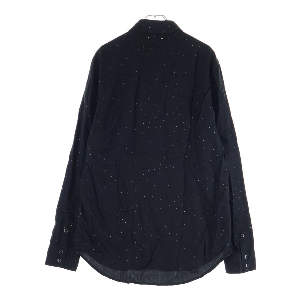 MINEDENIM(マインデニム) Rhombus Dot C.Denim Western SH レーヨン ドット ウエスタンシャツ ブラック