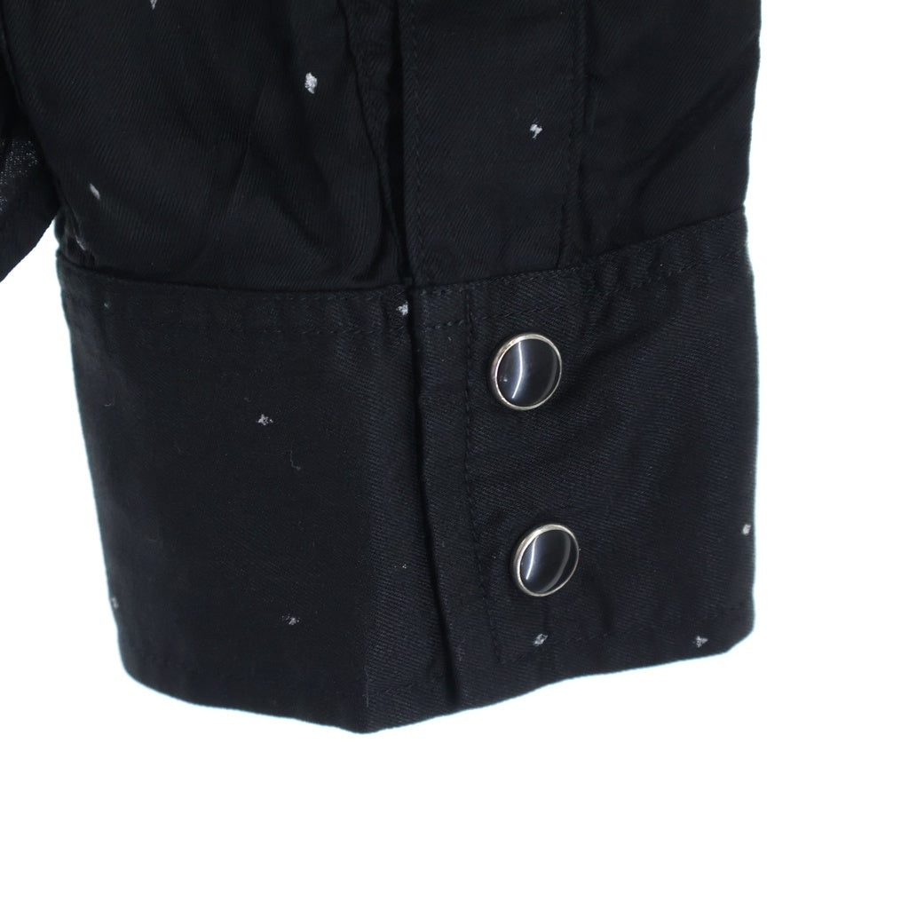 MINEDENIM(マインデニム) Rhombus Dot C.Denim Western SH レーヨン ドット ウエスタンシャツ ブラック