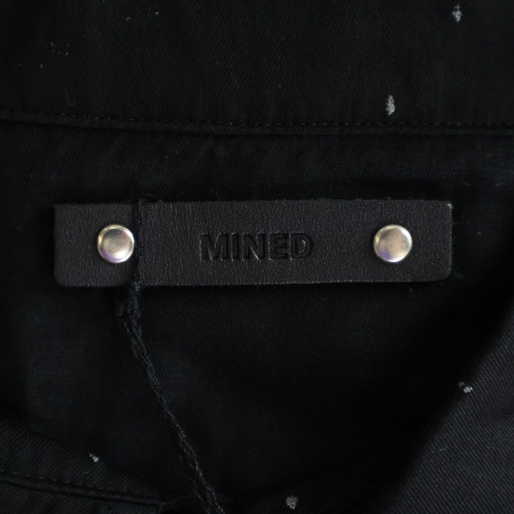 MINEDENIM(マインデニム) Rhombus Dot C.Denim Western SH レーヨン ドット ウエスタンシャツ ブラック
