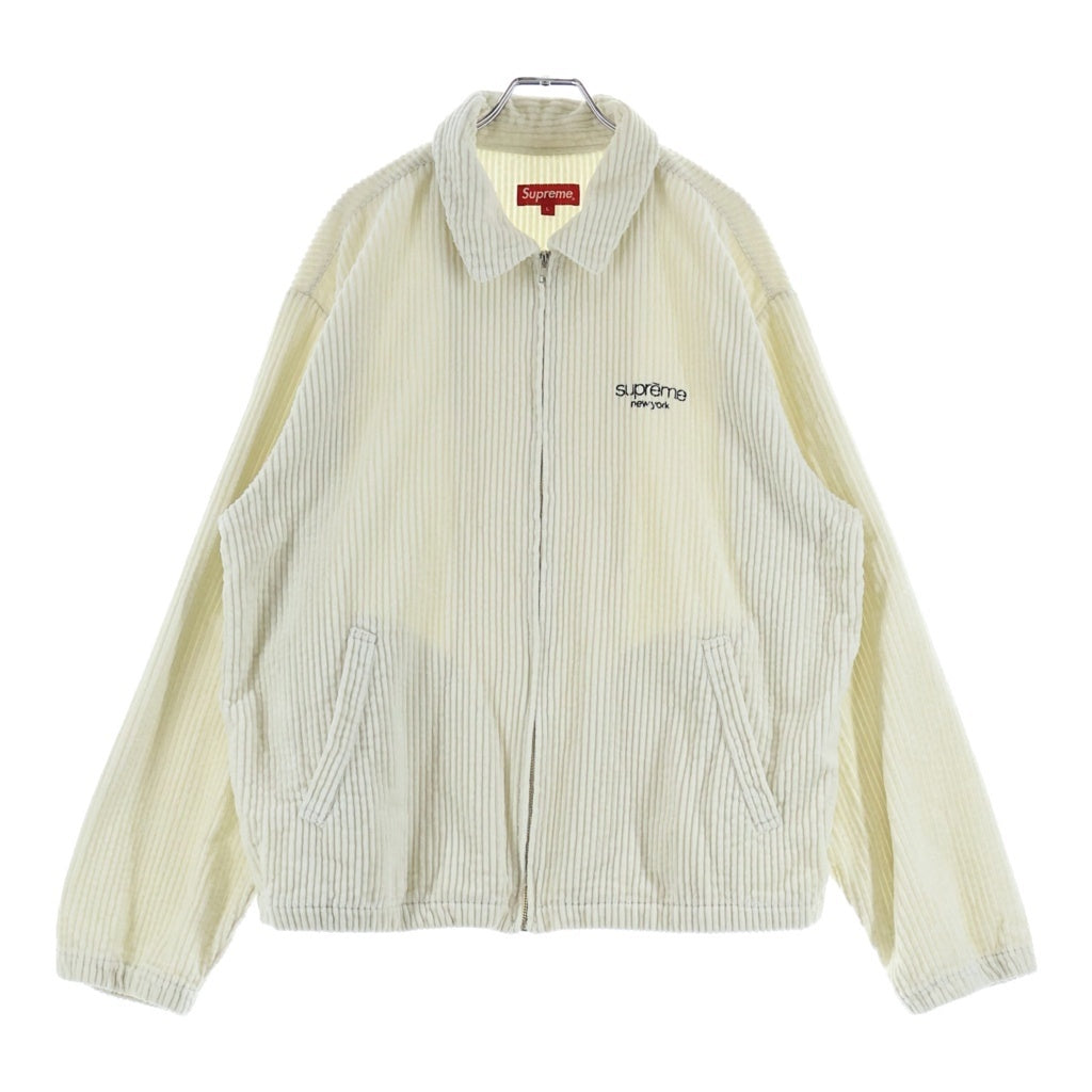 SUPREME(シュプリーム) 20SS Wide Wale Corduroy Harrington Jacket 胸クラシックロゴ コーディロイ ジャケット ホワイト