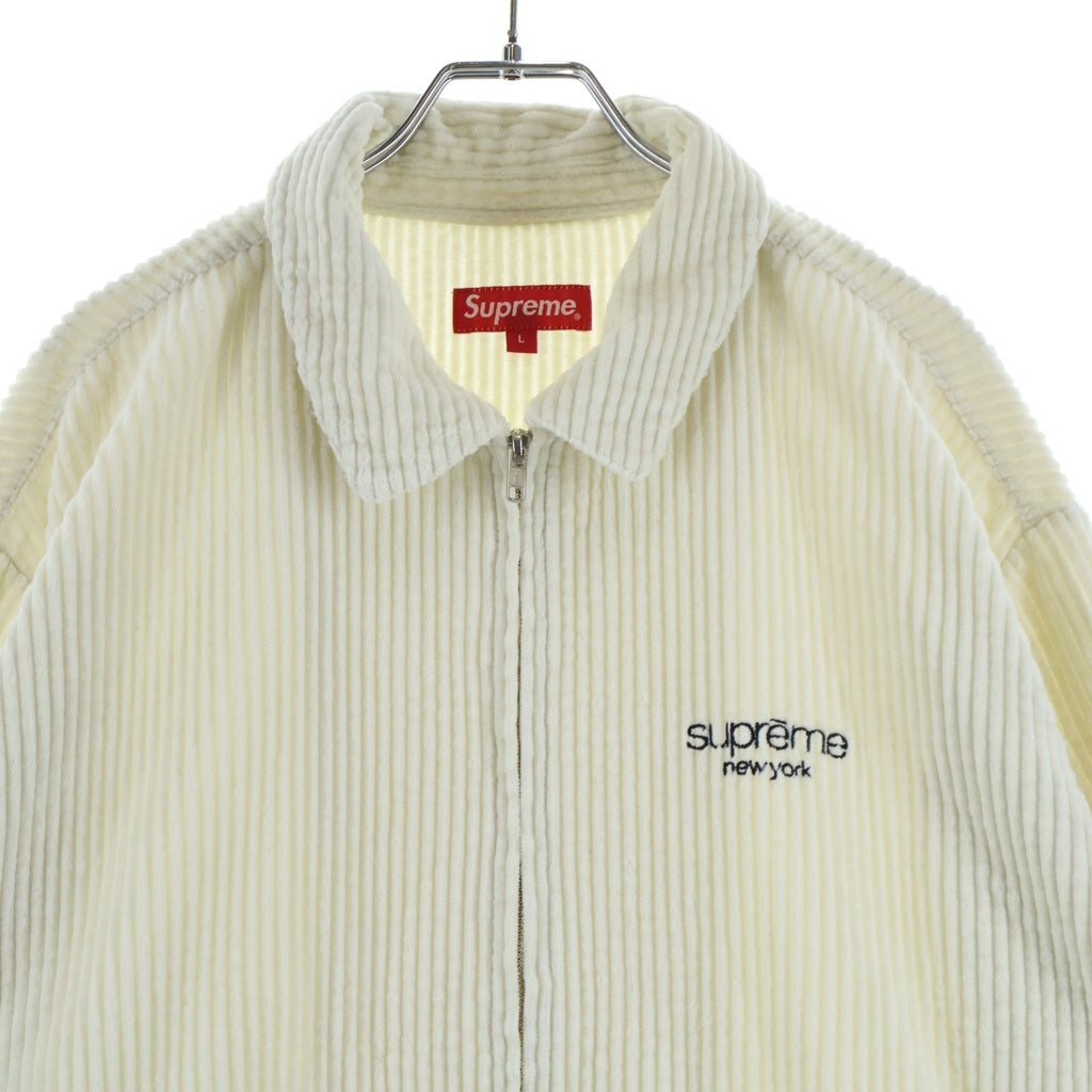 SUPREME(シュプリーム) 20SS Wide Wale Corduroy Harrington Jacket 胸クラシックロゴ コーディロイ ジャケット ホワイト