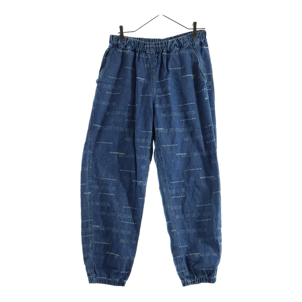 SUPREME(シュプリーム) 19SS Dimensions Logo Denim Skate Pant ロゴジャガード ジョガーパンツ ブルー