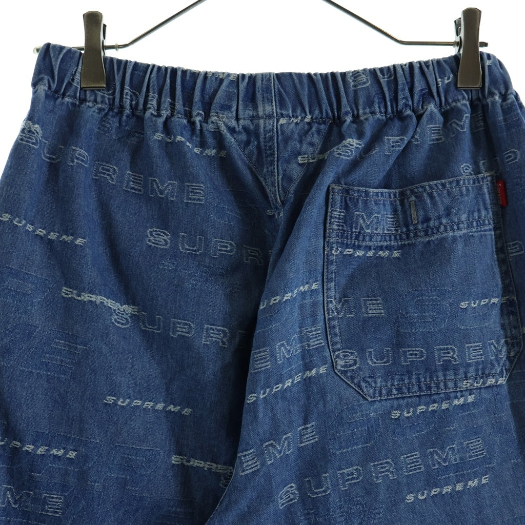 SUPREME(シュプリーム) 19SS Dimensions Logo Denim Skate Pant ロゴジャガード ジョガーパンツ ブルー