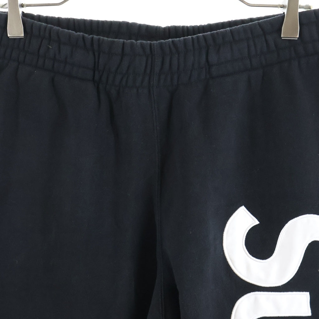SUPREME(シュプリーム) 22AW Satin Applique Sweatpant ロゴ スウェットパンツ ブラック