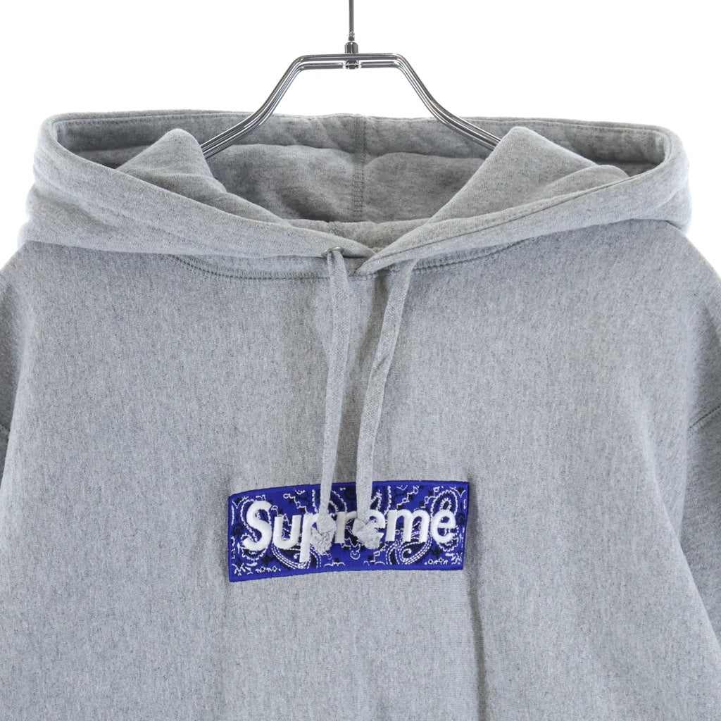 SUPREME(シュプリーム) 19AW Bandana Box Logo Hooded Sweatshirt バンダナ ボックスロゴ プルオーバーパーカー グレー