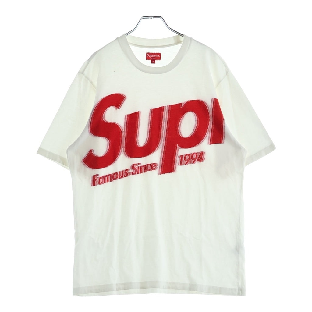 SUPREME(シュプリーム) 21SS Intarsia Spellout S/S Top インターシャ スペルアウト エスエス トップ フロントロゴプリント クルーネック半袖Tシャツカットソー ホワイト