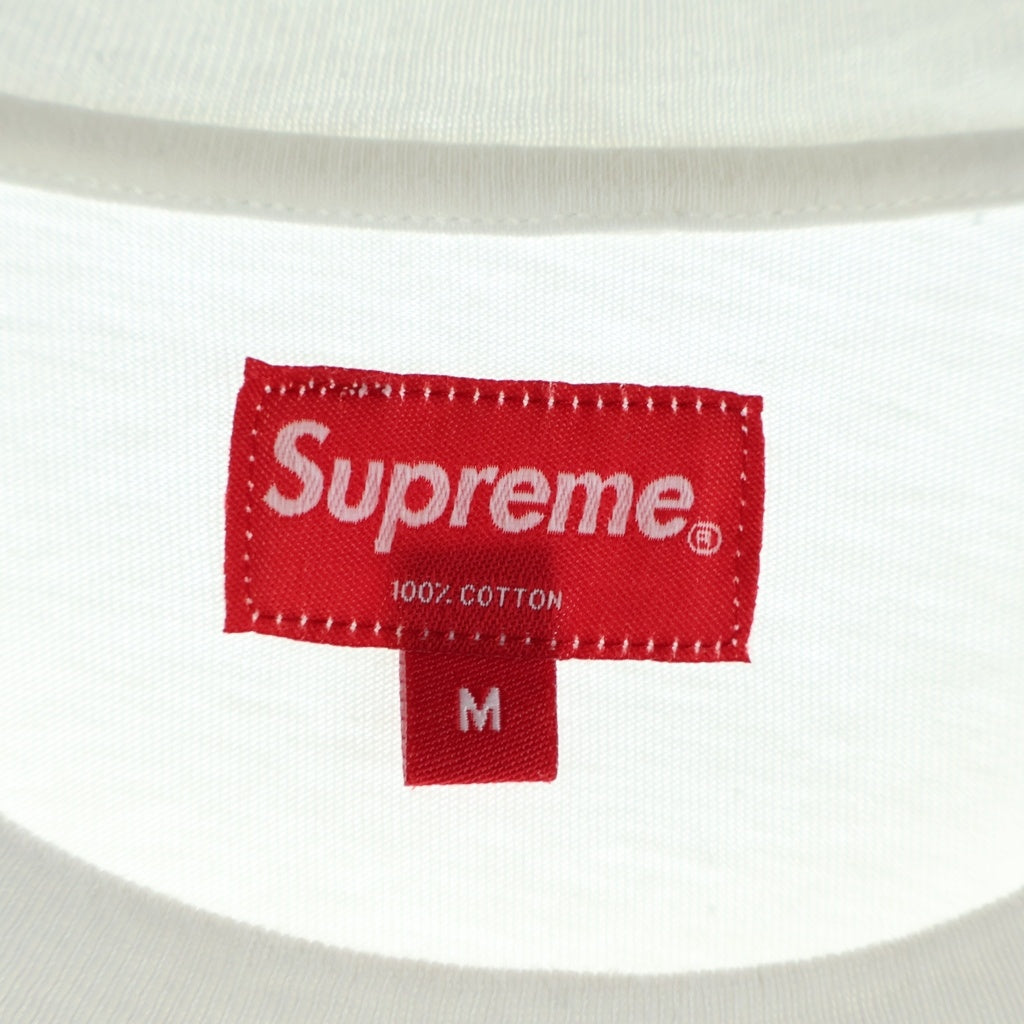 SUPREME(シュプリーム) 21SS Intarsia Spellout S/S Top インターシャ スペルアウト エスエス トップ フロントロゴプリント クルーネック半袖Tシャツカットソー ホワイト