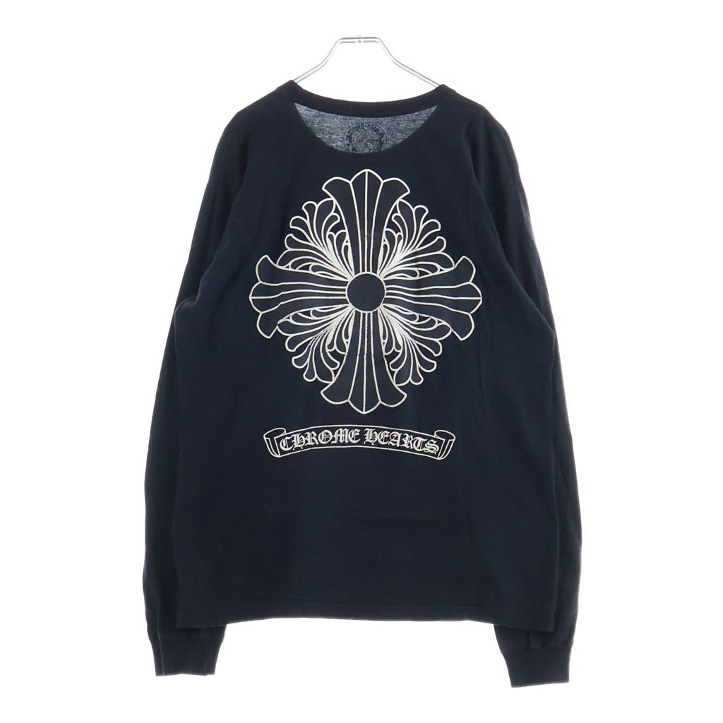 CHROME HEARTS(クロムハーツ) OLD CH PLUS T-SHRT オールド CHプラス バックスクロールプリント 長袖Tシャツ カットソー ブラック