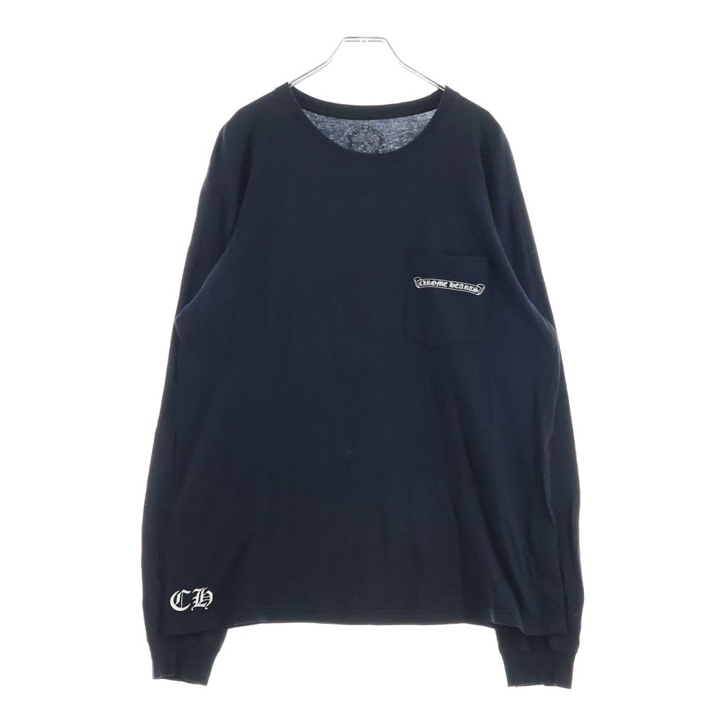 CHROME HEARTS(クロムハーツ) OLD CH PLUS T-SHRT オールド CHプラス バックスクロールプリント 長袖Tシャツ カットソー ブラック