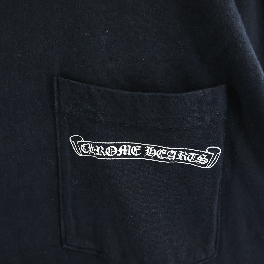 CHROME HEARTS(クロムハーツ) OLD CH PLUS T-SHRT オールド CHプラス バックスクロールプリント 長袖Tシャツ カットソー ブラック