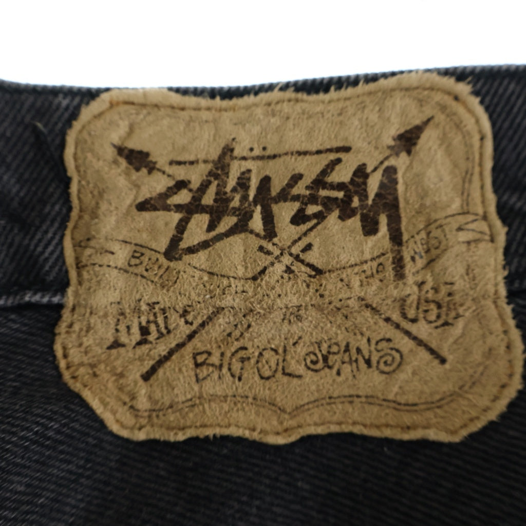 STUSSY(ステューシー) 80s-90s 黒タグ BIG OL JEANS ショーンフォントピスネーム デニムショーツ ブラック