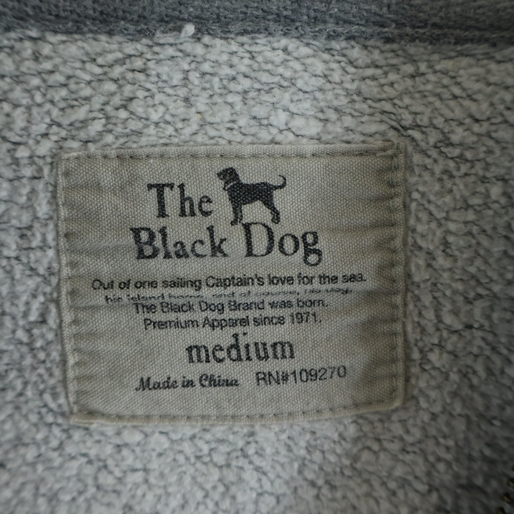 VINTAGE(ヴィンテージ) 90s THE BLACK DOG リバース仕様 断ち切り 犬 ジップパーカー グレー