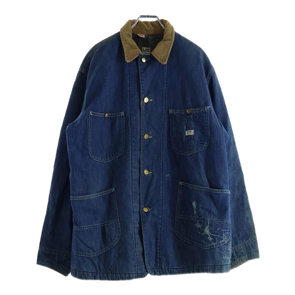 LEE(リー) VINTAGE 70s-80s 81-LJ 襟コーズ 縦縞ブランケット カバーオール インディゴ
