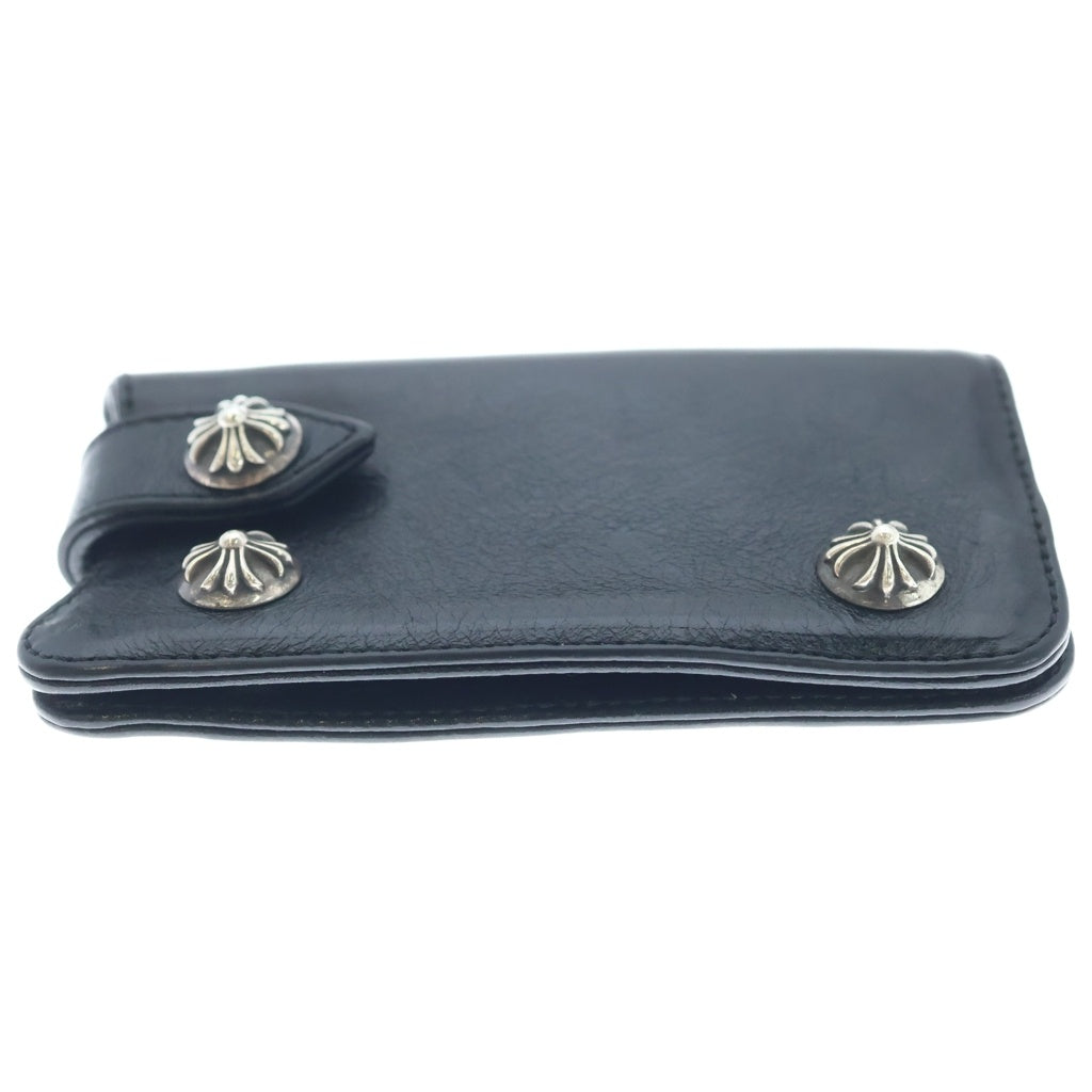 CHROME HEARTS(クロムハーツ) KEY CASE キーケース クロスボールボタン デストロイレザーキーケース ブラック