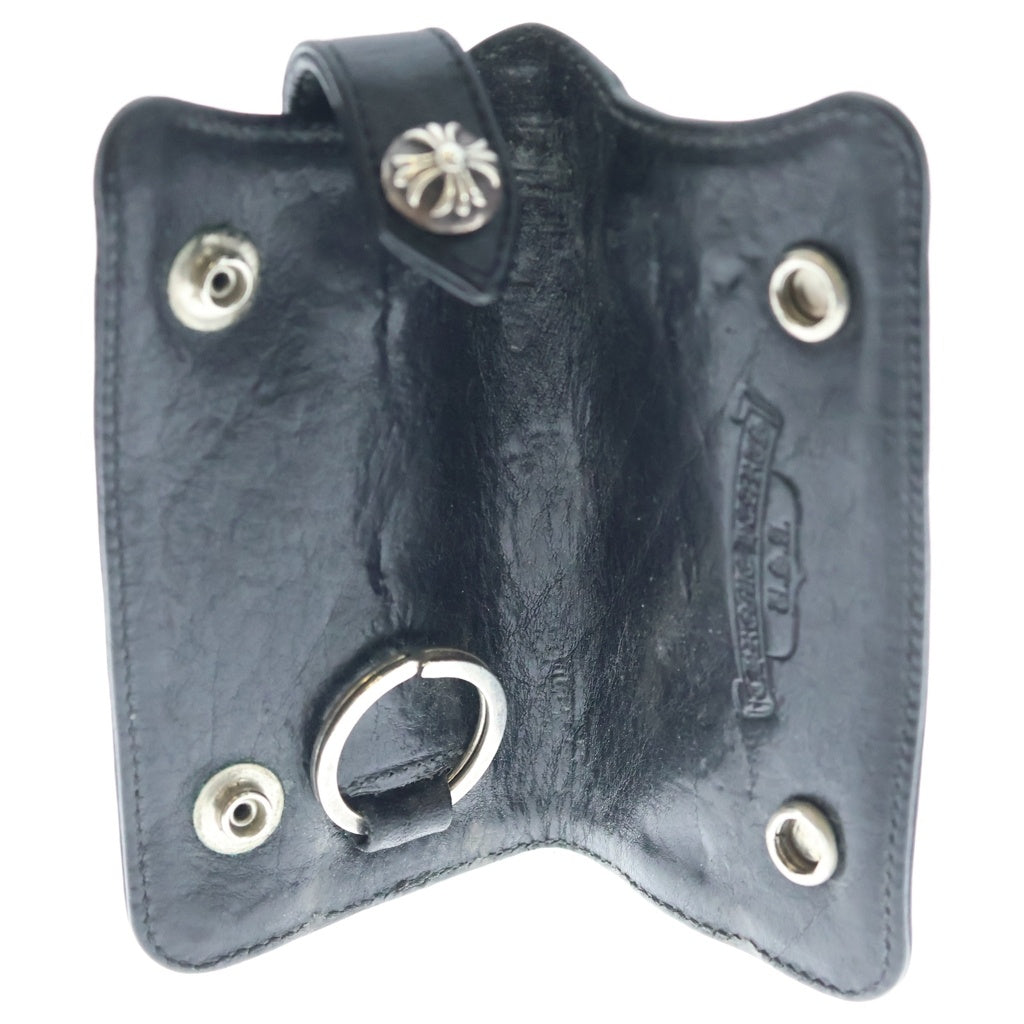 CHROME HEARTS(クロムハーツ) KEY CASE キーケース クロスボールボタン デストロイレザーキーケース ブラック