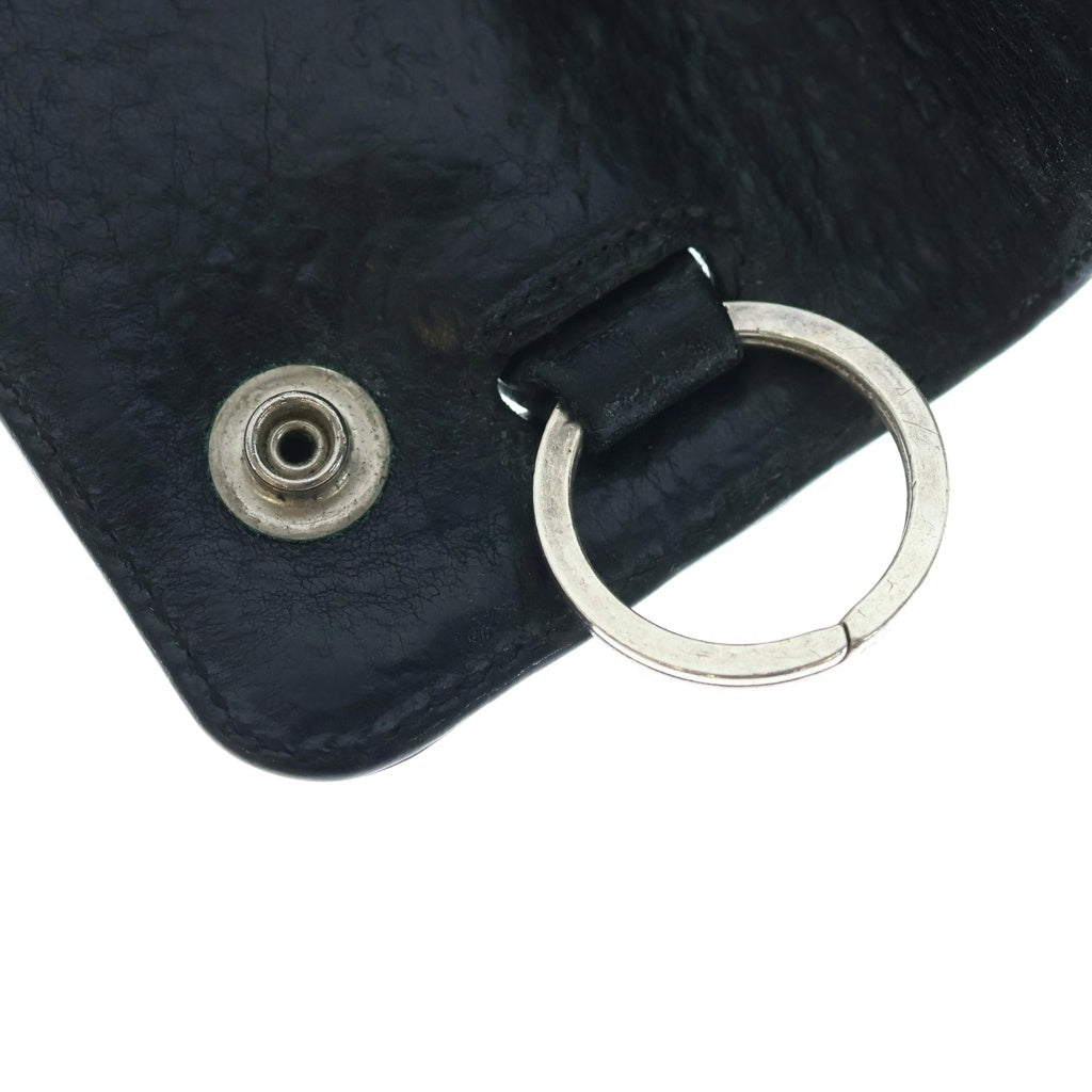 CHROME HEARTS(クロムハーツ) KEY CASE キーケース クロスボールボタン デストロイレザーキーケース ブラック