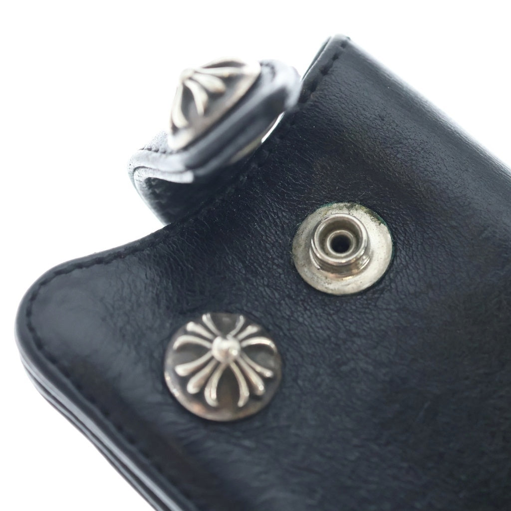 CHROME HEARTS(クロムハーツ) KEY CASE キーケース クロスボールボタン デストロイレザーキーケース ブラック