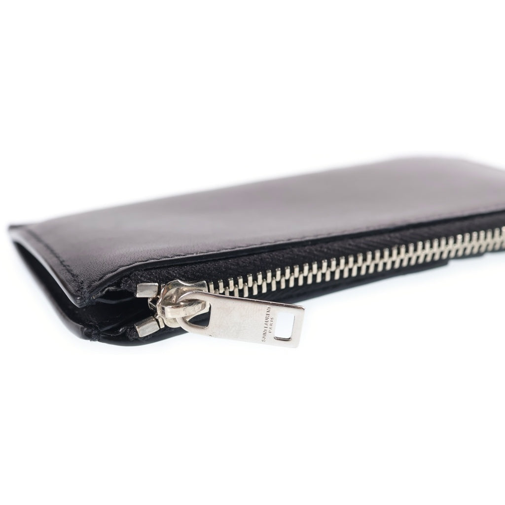 SAINT LAURENT PARIS(サンローランパリ) ラウンドジップ カードケース 609362 ブラック レディース