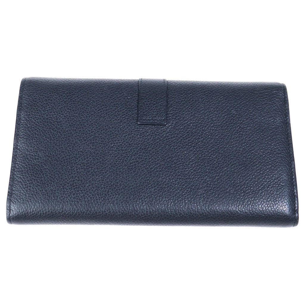 SAINT LAURENT PARIS(サンローランパリ) グレインレザー YSLライン ラージ フラップウォレット 長財布 ブラック 414567 レディース