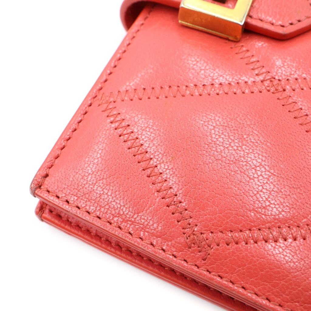 GIVENCHY(ジバンシィ) GV3 ダイヤモンドキルティング 2つ折り財布 レッド レディース