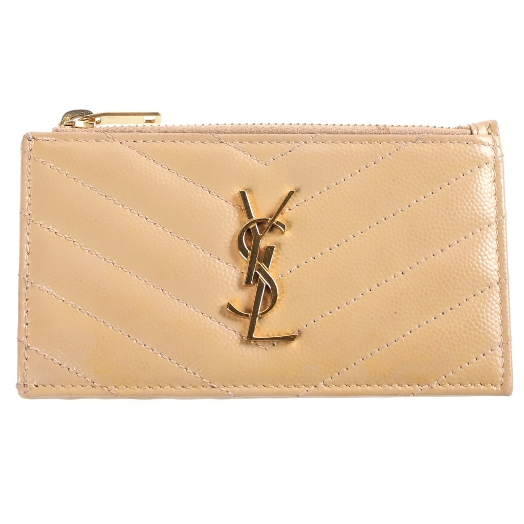 SAINT LAURENT PARIS(サンローランパリ) ラウンドジップ フラグメントケース 607915 ベージュ レディース