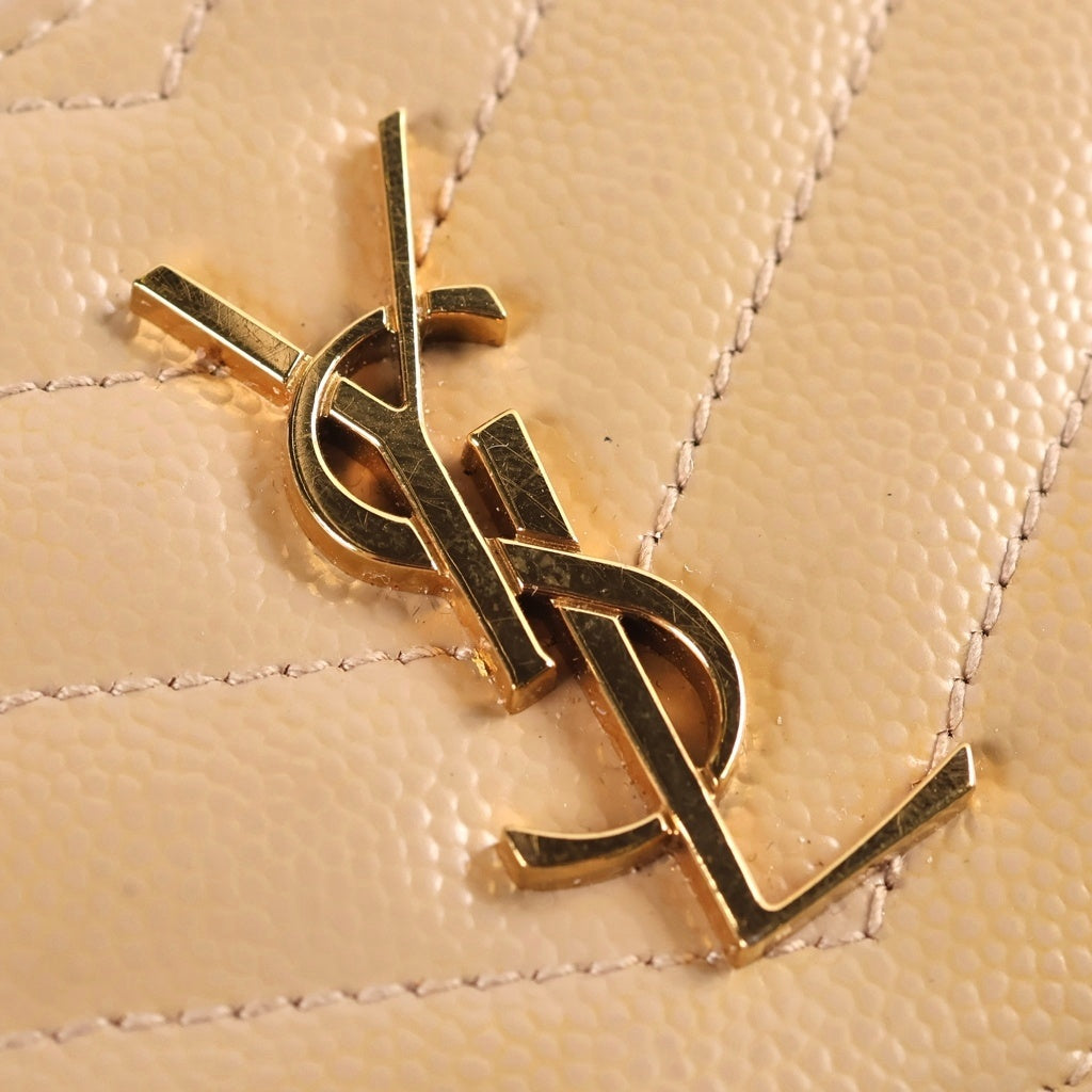 SAINT LAURENT PARIS(サンローランパリ) ラウンドジップ フラグメントケース 607915 ベージュ レディース