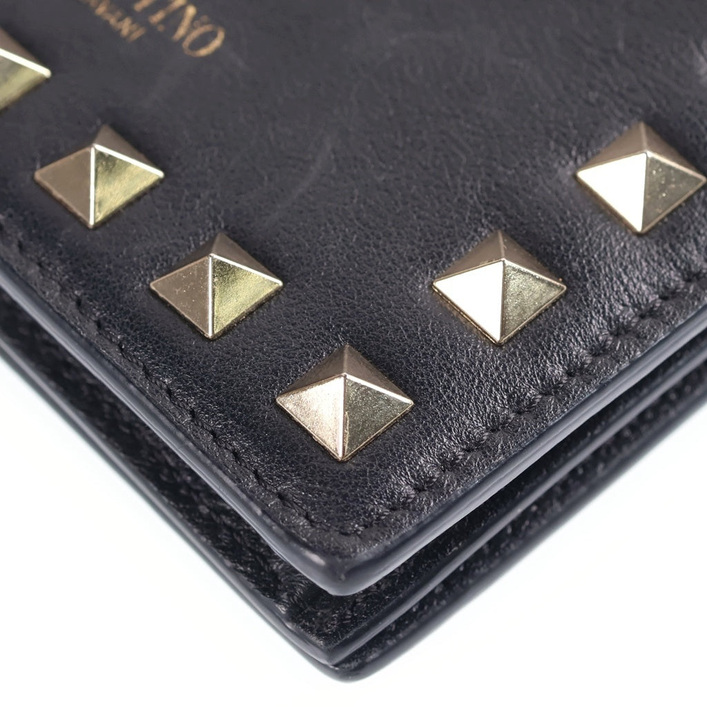 VALENTINO(ヴァレンティノ) ロックスタッズ 2つ折り財布 P0P39VSH ブラック レディース