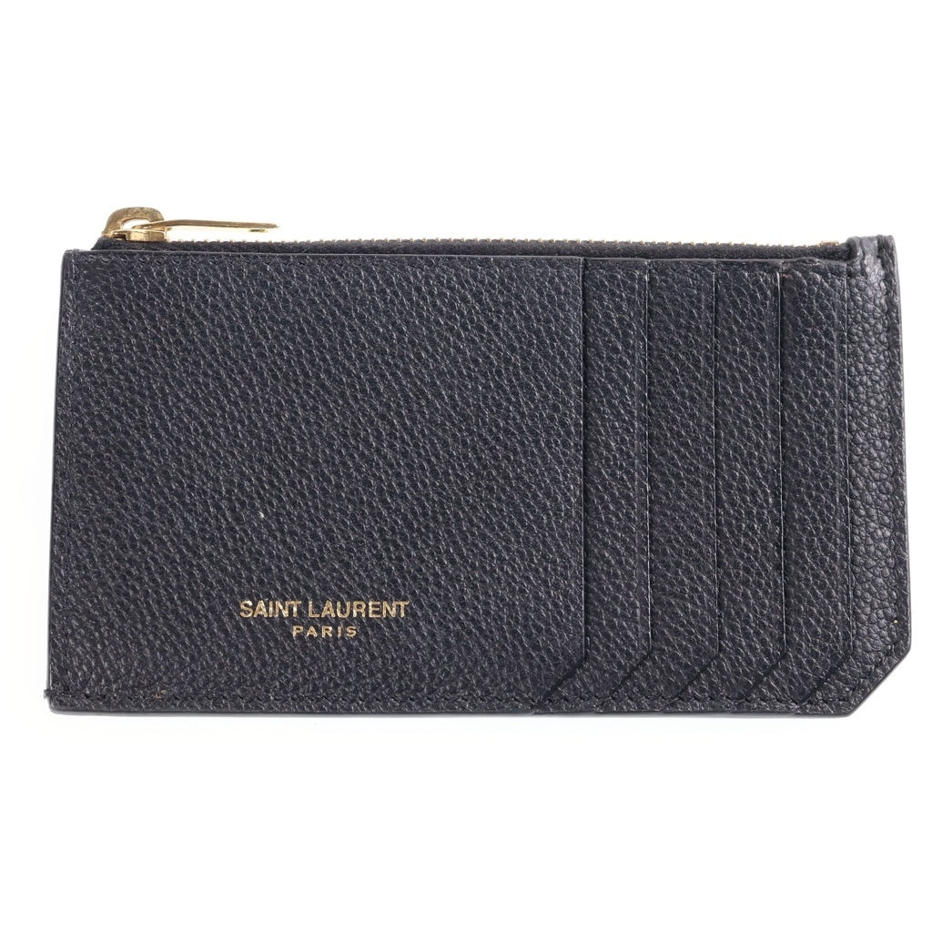 SAINT LAURENT PARIS(サンローランパリ) エンボスレザー ジップ 609362 フラグメントケース ブラック レディース