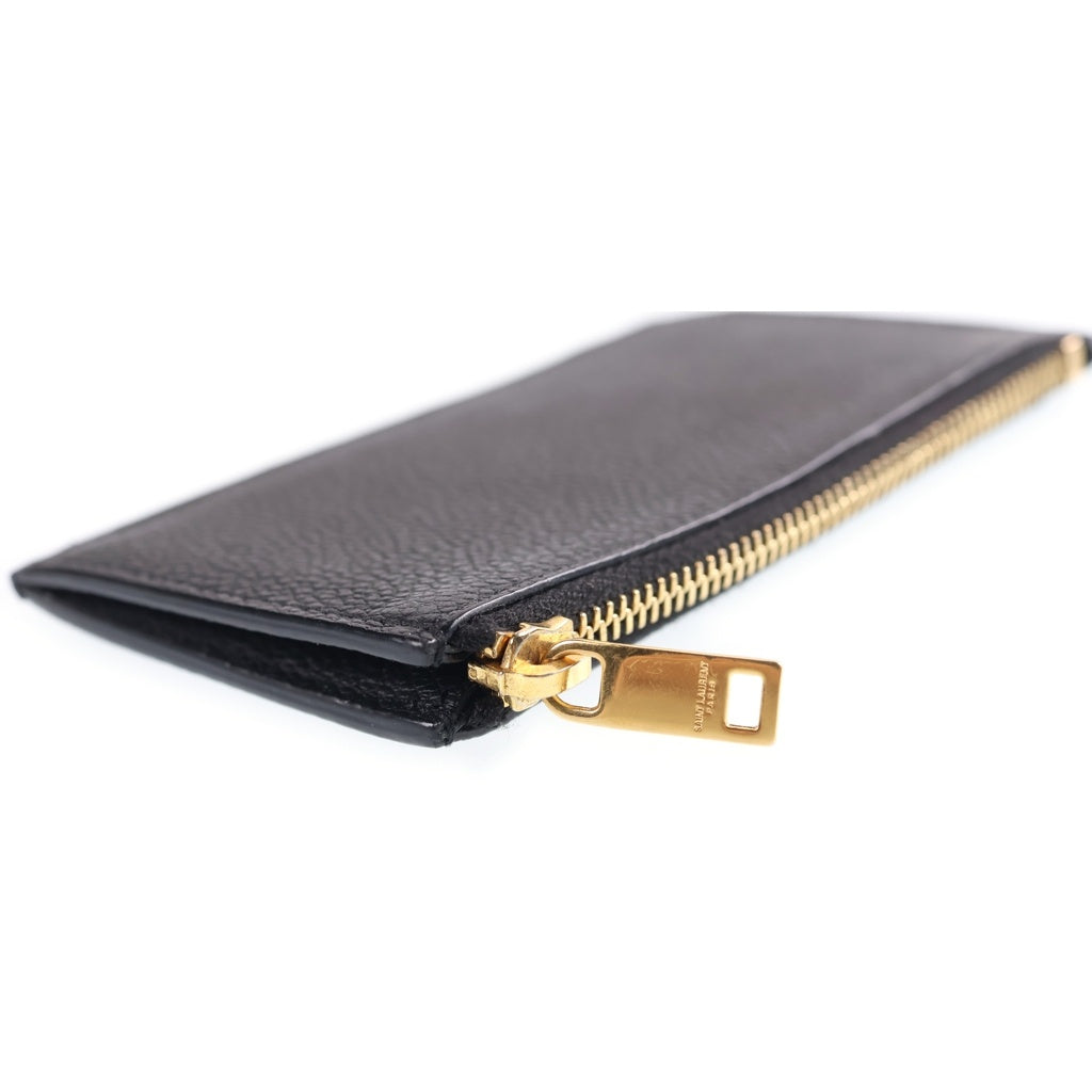 SAINT LAURENT PARIS(サンローランパリ) エンボスレザー ジップ 609362 フラグメントケース ブラック レディース
