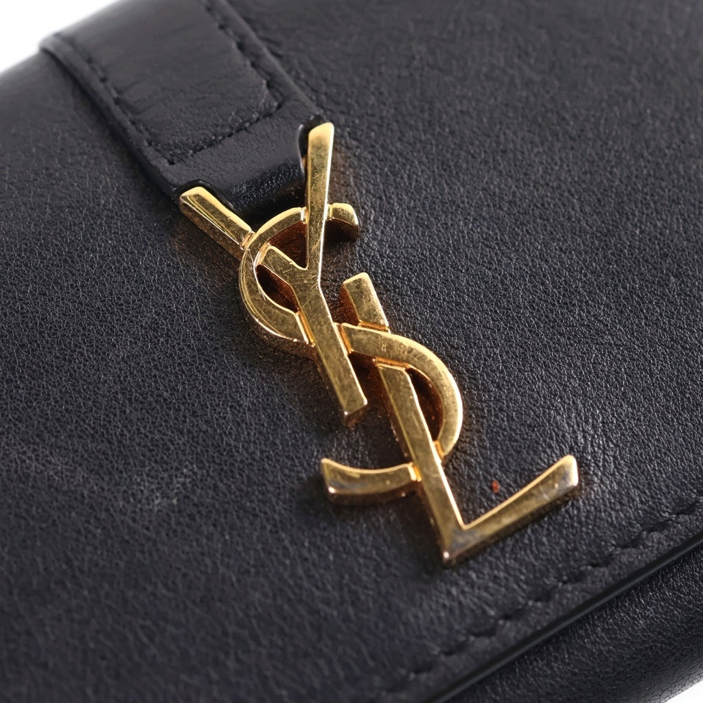 YVES SAINT LAURENT(イヴサンローラン) カサンドラロゴ 6連キーケース 438963 ブラック レディース