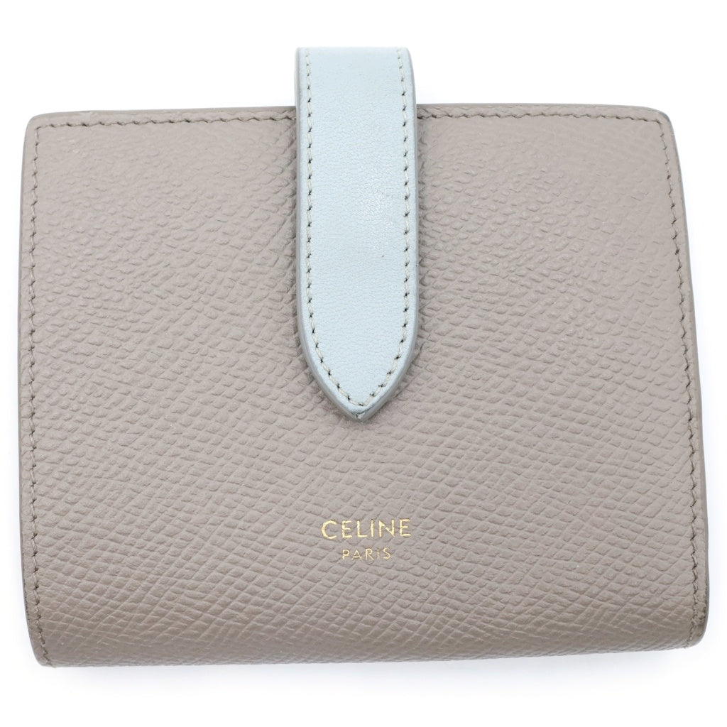 CELINE(セリーヌ) スモール ストラップ ウォレット レザー 10H263BRU ベージュ レディース