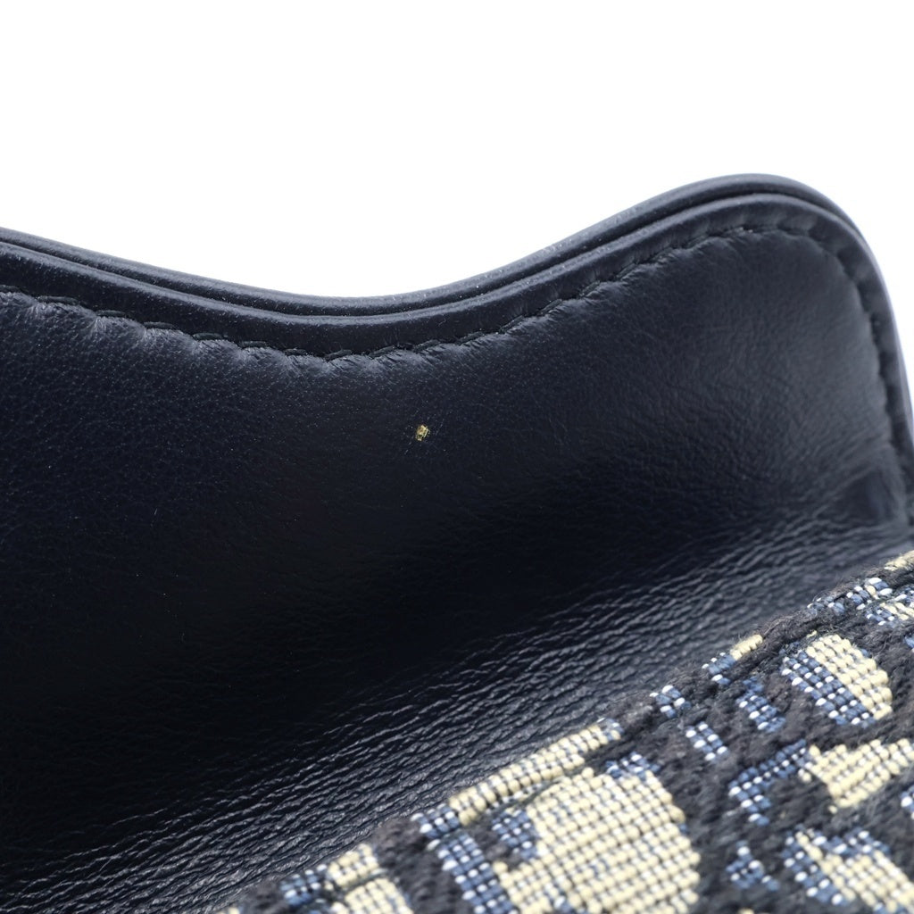 Christian Dior(クリスチャンディオール) SADDLE サドル オブリーク ロータスウォレット ネイビー レディース