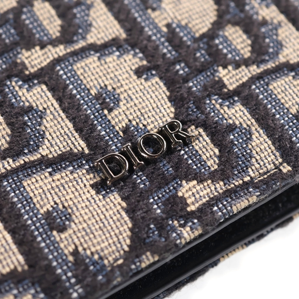 DIOR(ディオール) オブリーク 2つ折りウォレット ネイビー レディース