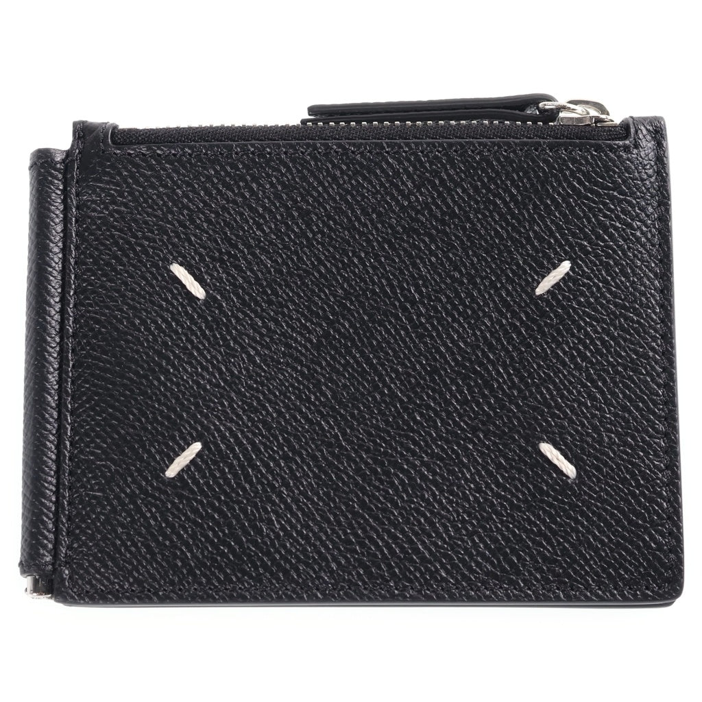Maison Margiela(メゾンマルジェラ) 4つタグ グレインレザー SA1UI0018 マネークリップ ブラック レディース