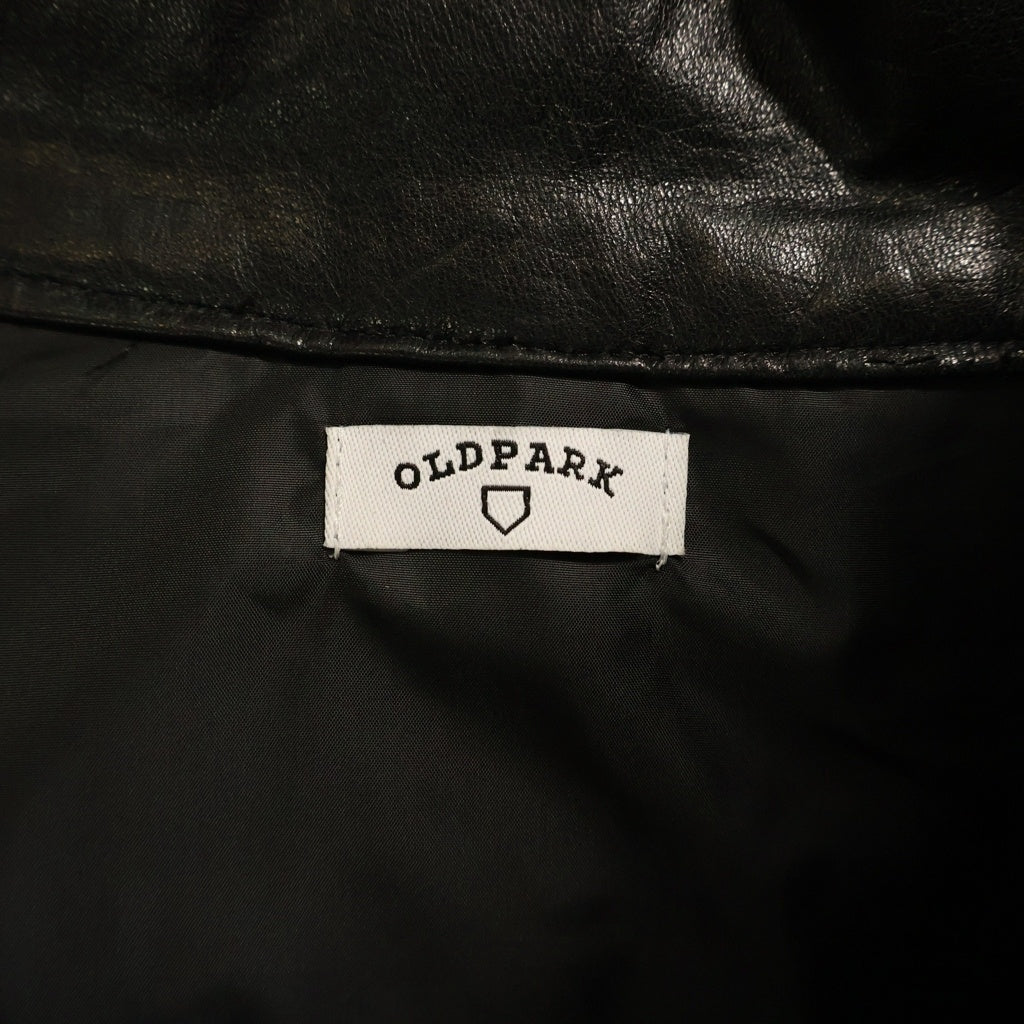OLD PARK(オールドパーク) 再構築 レザー カバーオール ブラック
