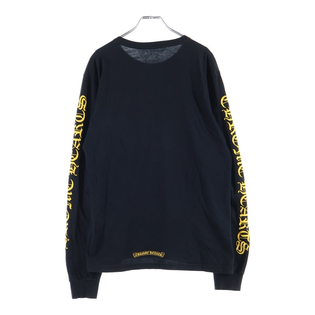 CHROME HEARTS(クロムハーツ) VINE DAGGER L/S TEE ヴァインダガーアームロゴプリント 長袖Tシャツカットソー ブラック/イエロー