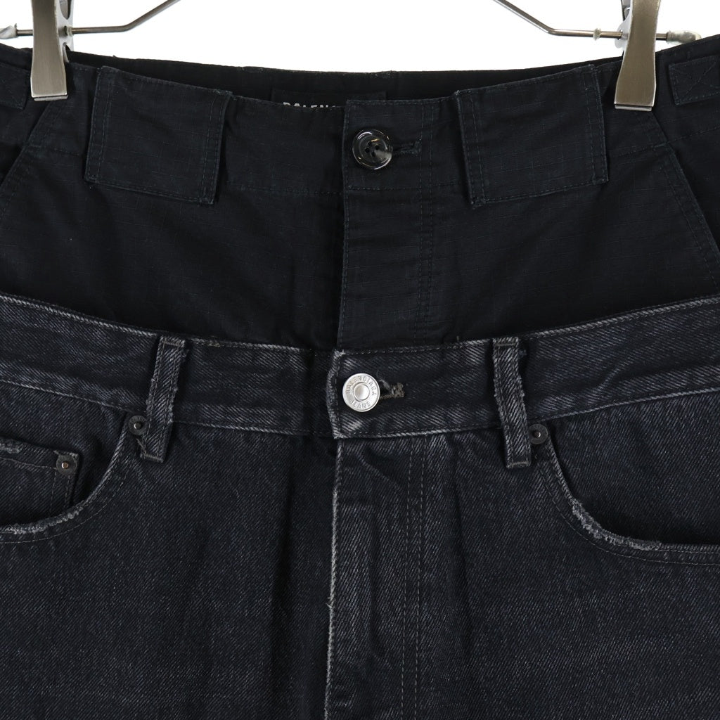 BALENCIAGA(バレンシアガ) 21AW LAYERED WIDE DENIM PANTS レイヤード ワイド デニム パンツ ブラック 661609