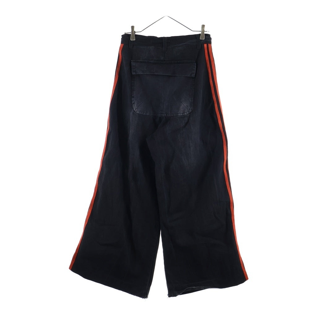 YORI SPORT(ヨリ スポーツ) 5 STRIPE WIDE DENIM 5ストライプ ワイド デニム ブラック/レッド