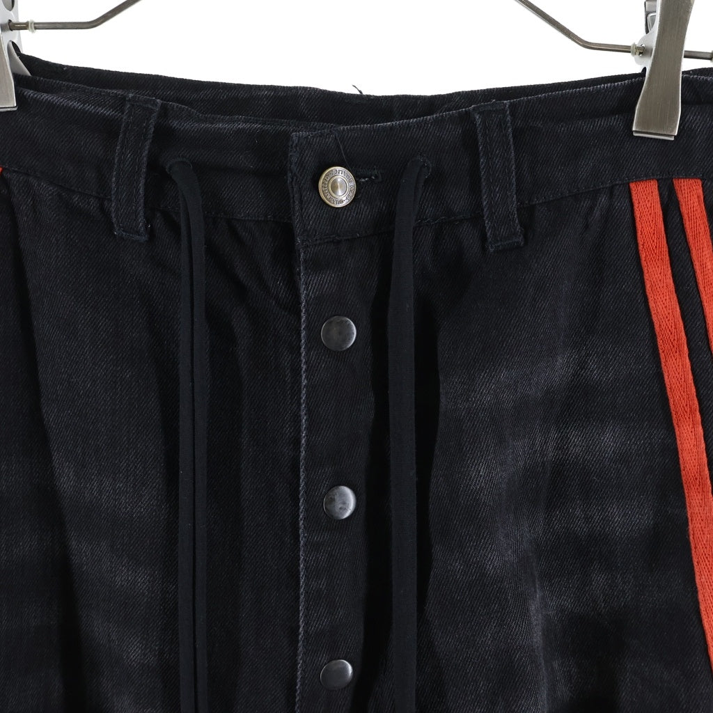 YORI SPORT(ヨリ スポーツ) 5 STRIPE WIDE DENIM 5ストライプ ワイド デニム ブラック/レッド