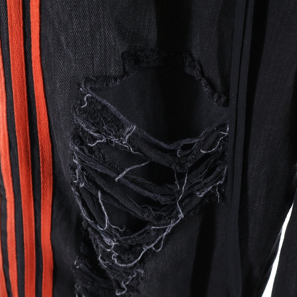 YORI SPORT(ヨリ スポーツ) 5 STRIPE WIDE DENIM 5ストライプ ワイド デニム ブラック/レッド