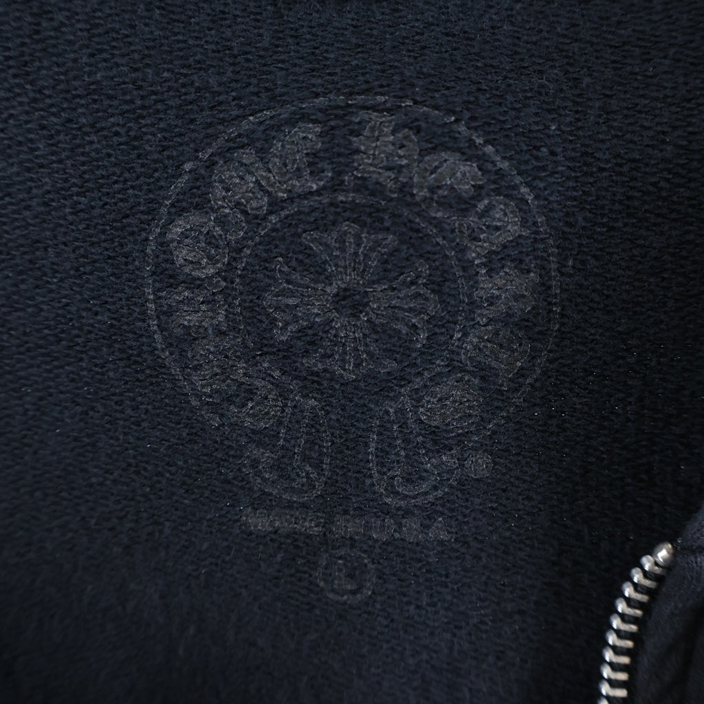 CHROME HEARTS(クロムハーツ) CH CROSS バック ホースシュー 総柄 ジップパーカー ネイビー